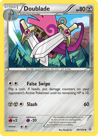 Doublade 099/160 - Reverse Holofoil XY Primal Clash - Uncommon