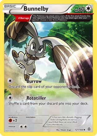 Bunnelby (Omega) 121/160 - Reverse Holofoil XY Primal Clash - Uncommon