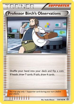 Professor Birch's Observations 134/160 - Reverse Holofoil XY Primal Clash - Uncommon