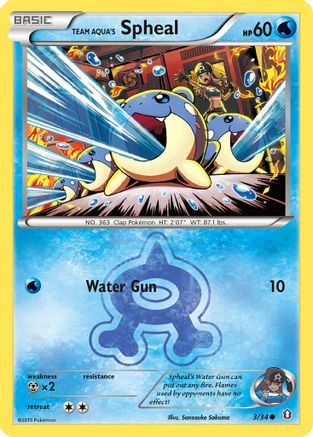 Team Aqua's Spheal 003/34 - Reverse Holofoil Double Crisis - Common