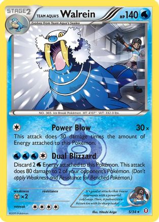 Team Aqua's Walrein 005/34 - Reverse Holofoil Double Crisis - Holo Rare