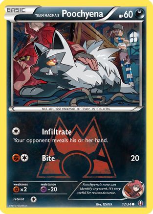 Team Magma's Poochyena 017/34 Double Crisis - Common