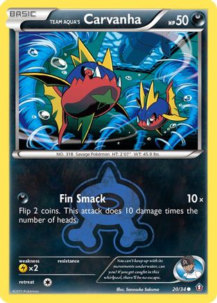 Team Aqua's Carvanha 020/34 - Reverse Holofoil Double Crisis - Common