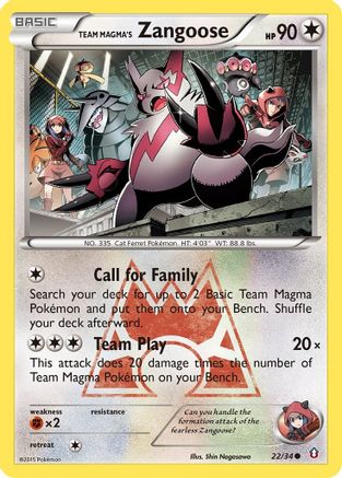 Team Magma's Zangoose 022/34 Double Crisis - Common