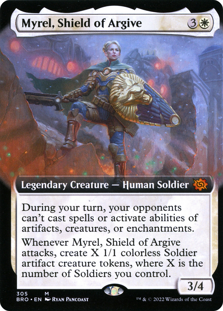 Myrel, Shield of Argive (Extended Art) (BRO-305) - The Brothers' War: (Extended Art) Foil