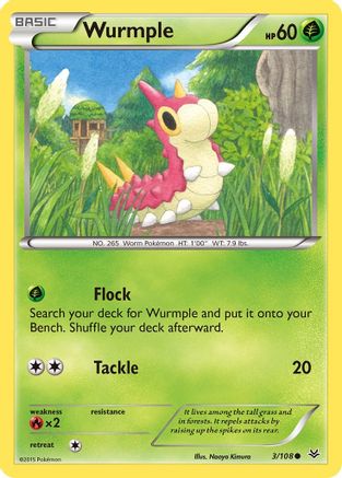 Wurmple 003/108 - Reverse Holofoil XY Roaring Skies - Common