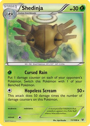 Shedinja 011/108 - Reverse Holofoil XY Roaring Skies - Rare