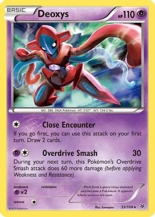 Deoxys 033/108 - Reverse Holofoil XY Roaring Skies - Holo Rare
