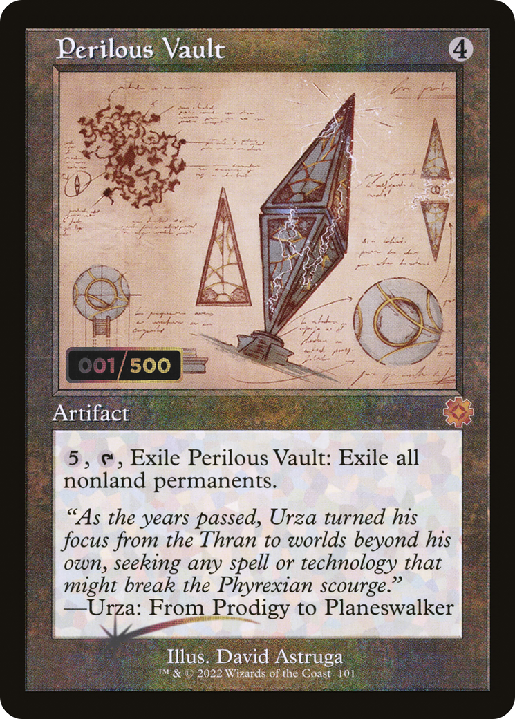 Perilous Vault (Schematic) (Serial Numbered) (BRR-101Z) - The Brothers' War Retro Artifacts Foil