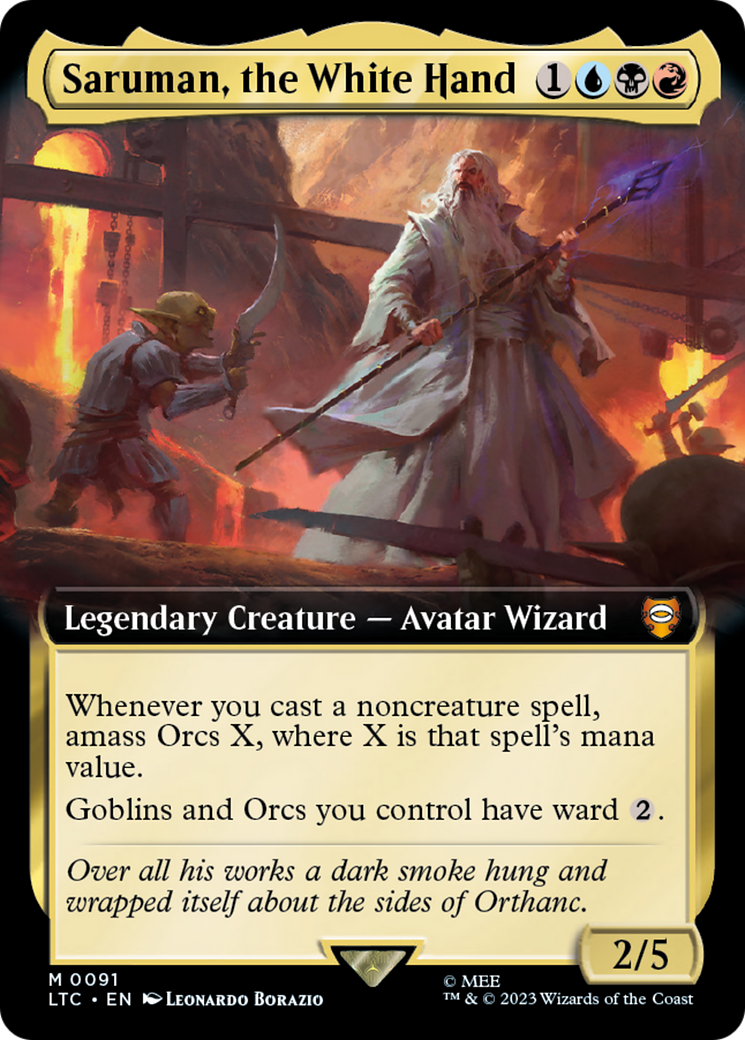 Saruman, the White Hand (Extended Art) (LTC-091) - Tales of Middle-earth Commander: (Extended Art)