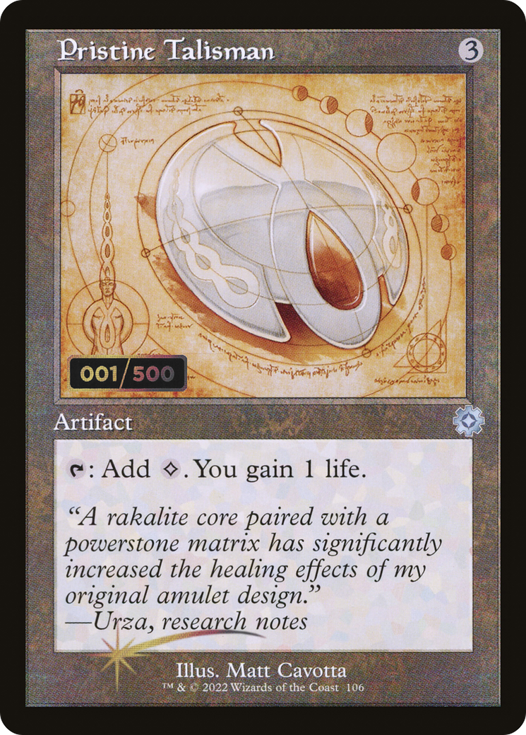 Pristine Talisman (Schematic) (Serial Numbered) (BRR-106Z) - The Brothers' War Retro Artifacts Foil