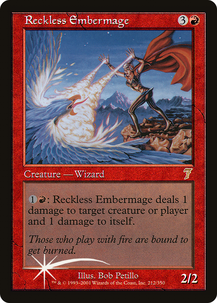 Reckless Embermage (7ED-212★) - 7th Edition Foil