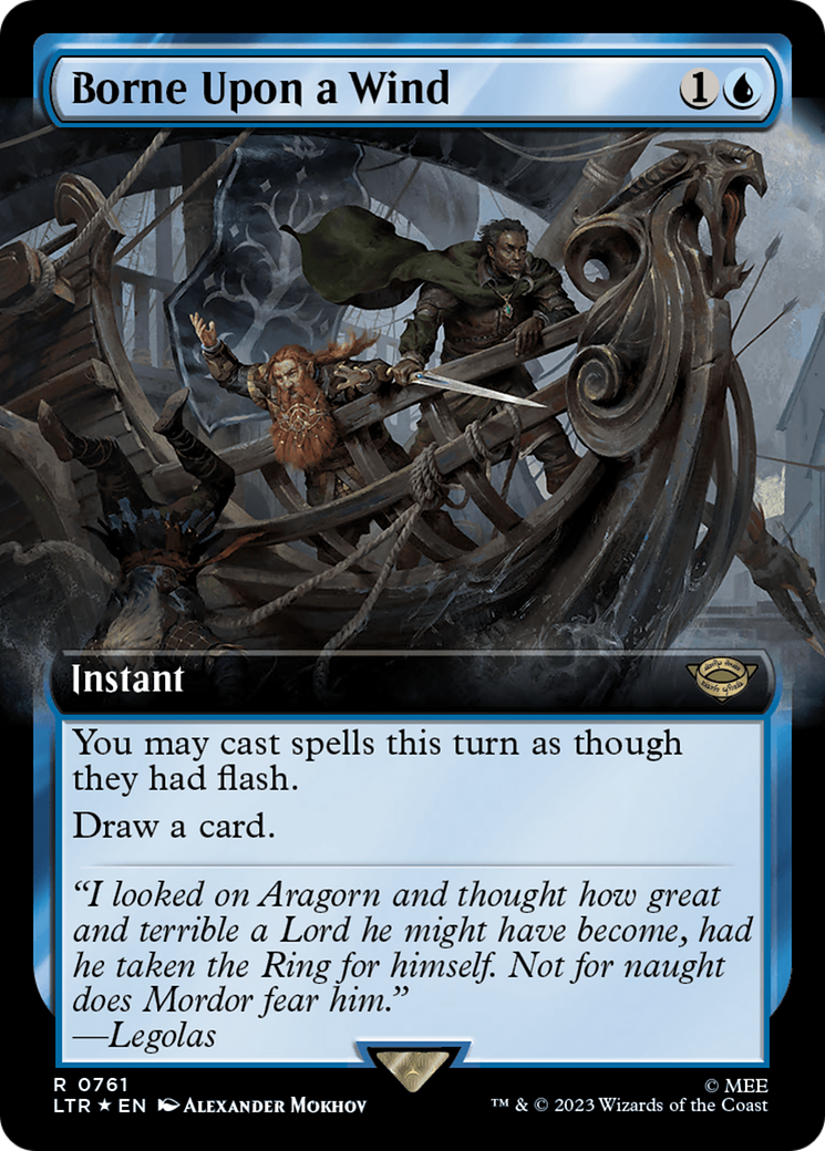 Borne Upon a Wind (Extended Art) (Surge Foil) (LTR-761) - The Lord of the Rings: Tales of Middle-earth: (Extended Art) Foil