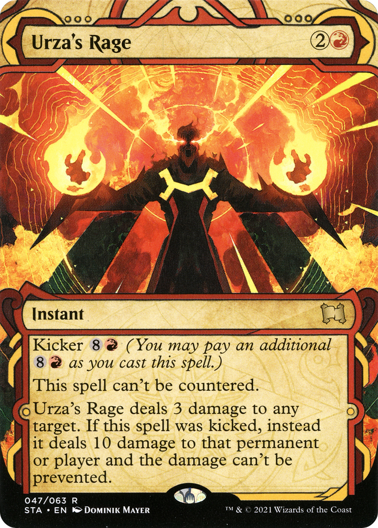 Urza's Rage (STA-047) - Strixhaven Mystical Archive: (Showcase) (Borderless) Etched Foil