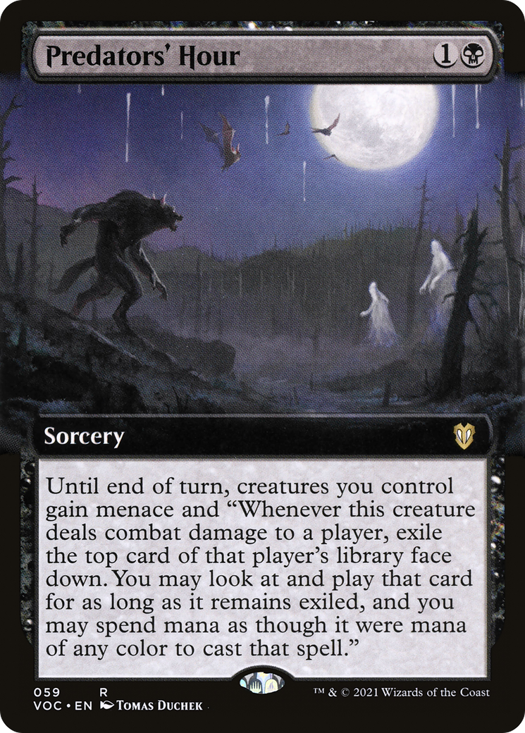 Predators' Hour (Extended Art) (VOC-059) - Crimson Vow Commander: (Extended Art)