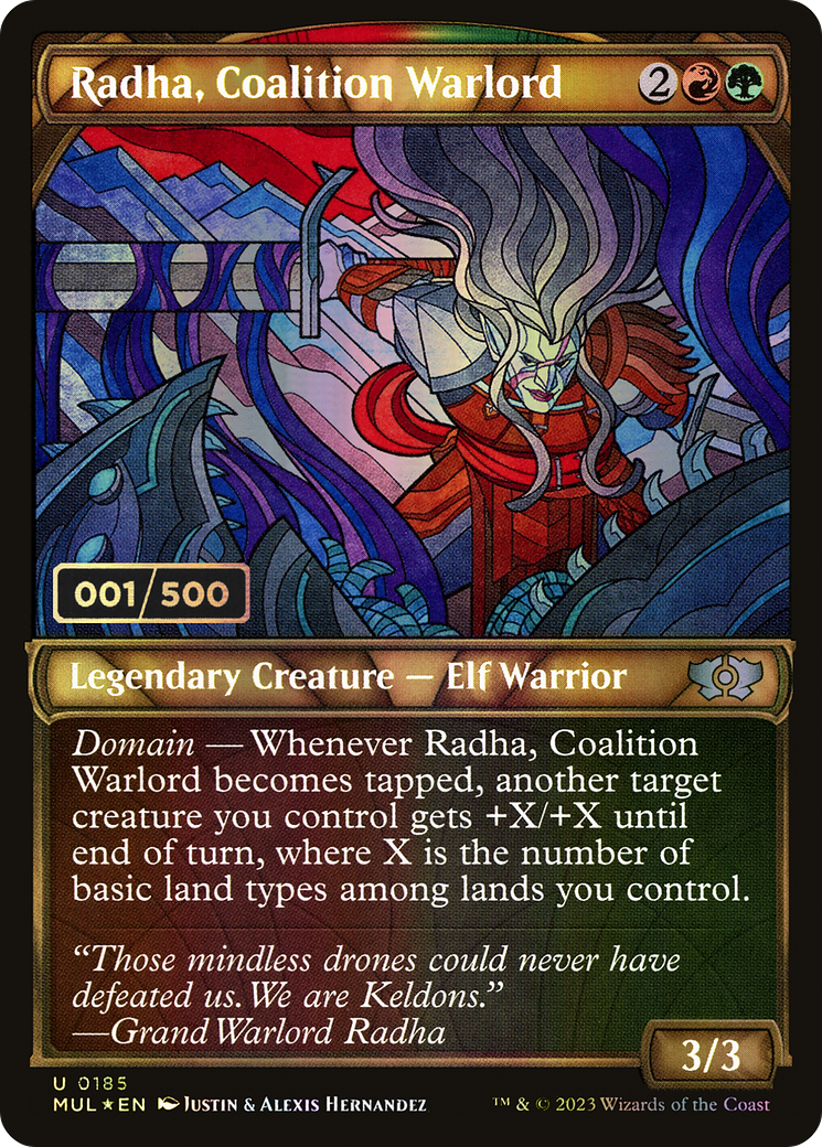 Radha, Coalition Warlord (Serial Numbered) (MUL-185Z) - Multiverse Legends: (Showcase) Foil
