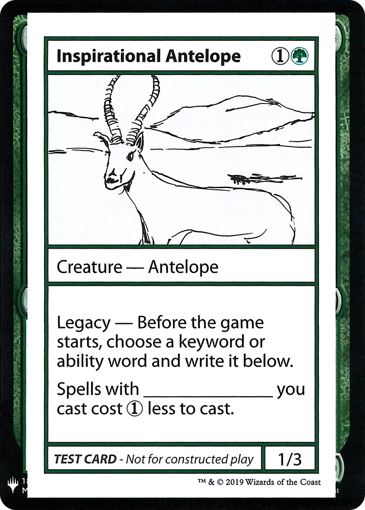 Inspirational Antelope (CMB1-) - Mystery Booster Playtest Cards 2019