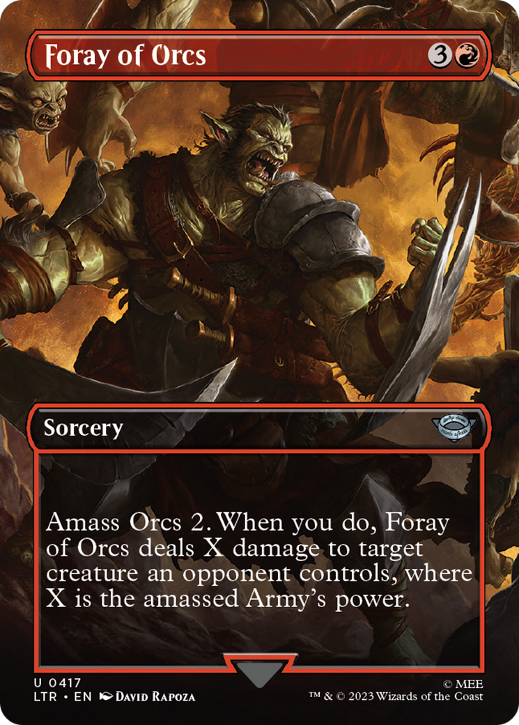 Foray of Orcs (Borderless) (LTR-417) - The Lord of the Rings: Tales of Middle-earth (Borderless) Foil