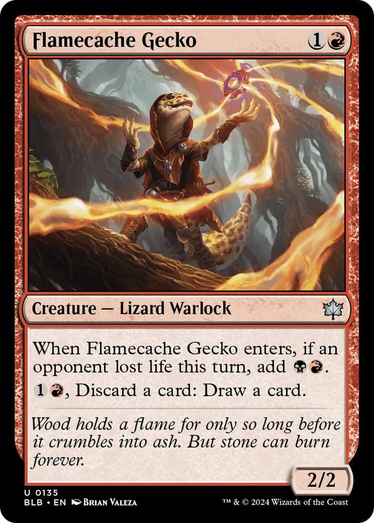 Flamecache Gecko (BLB-135) - Bloomburrow Foil