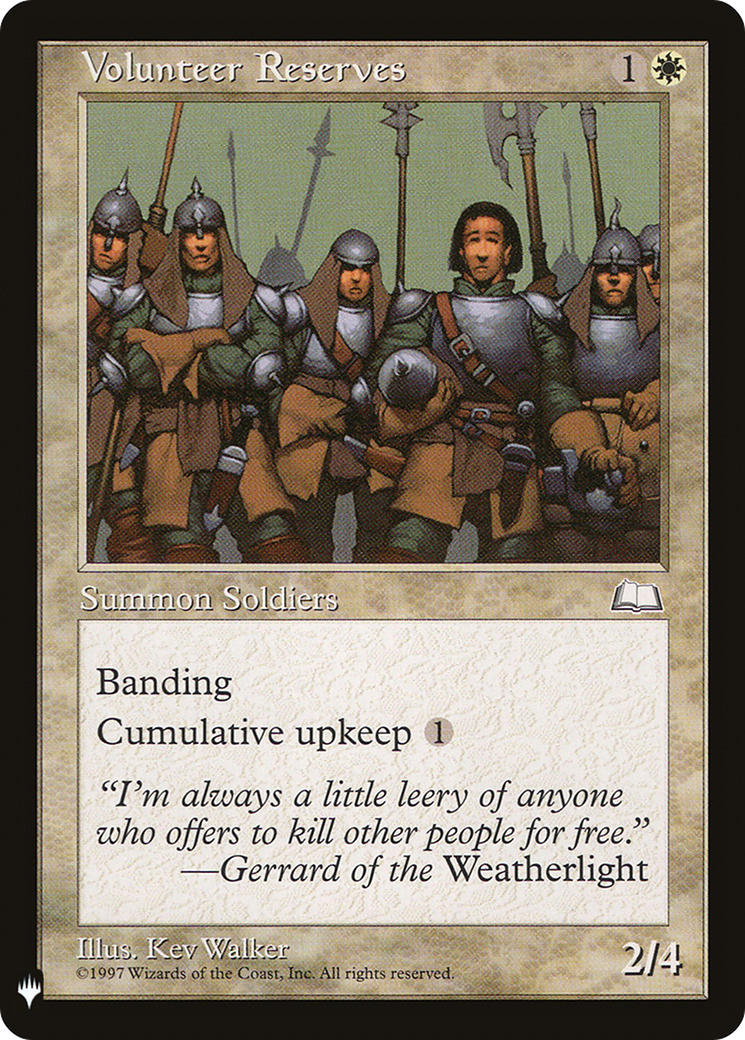 Volunteer Reserves (LIST-029) - The List