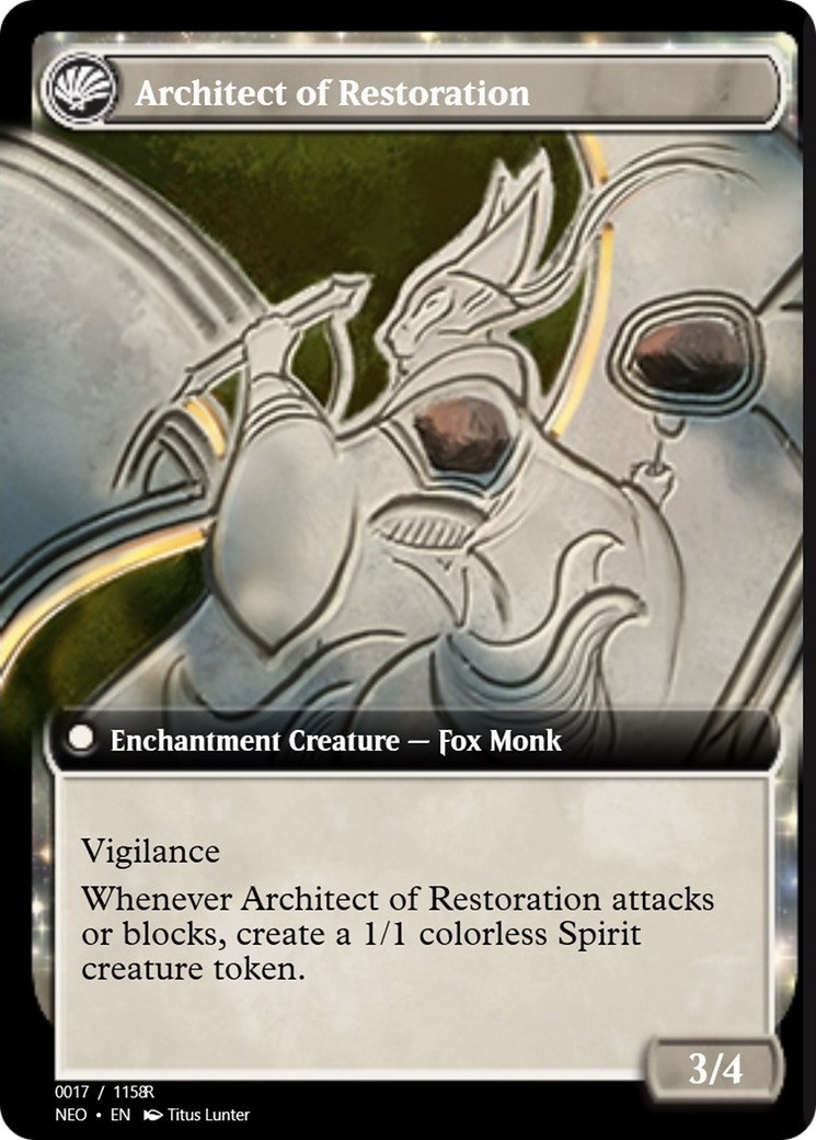 The Restoration of Eiganjo // Architect of Restoration (PRM-97897) - Magic Online Promos: (enchantment) Foil