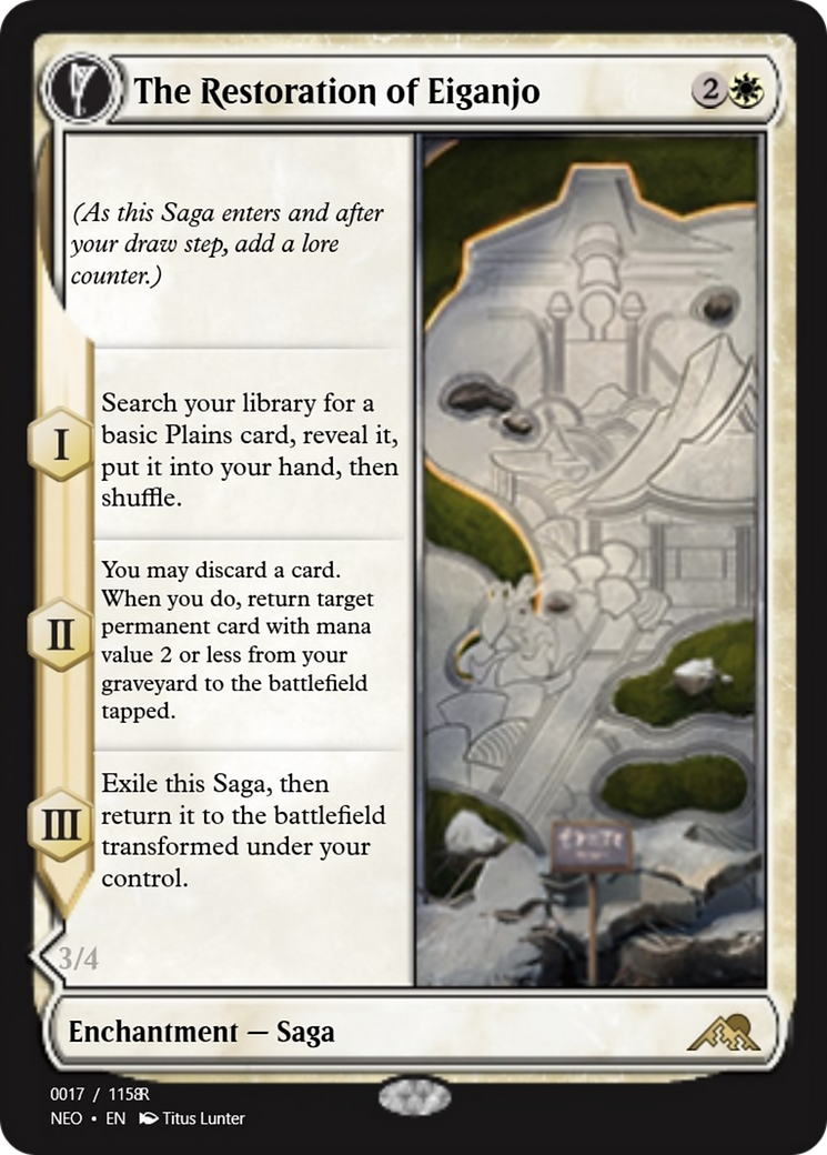 The Restoration of Eiganjo // Architect of Restoration (PRM-97897) - Magic Online Promos: (enchantment) Foil