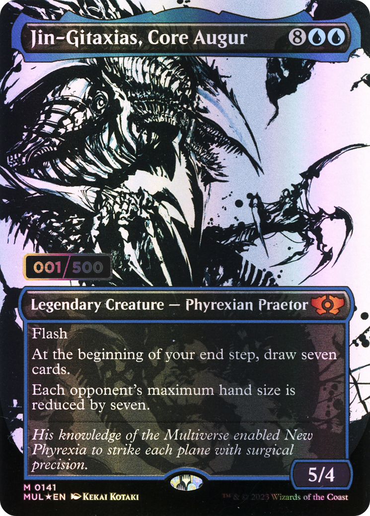 Jin-Gitaxias, Core Augur (Serial Numbered) (MUL-141Z) - Multiverse Legends: (Showcase) (Borderless) Foil