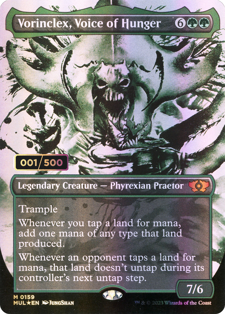 Vorinclex, Voice of Hunger (Serial Numbered) (MUL-159Z) - Multiverse Legends: (Showcase) (Borderless) Foil