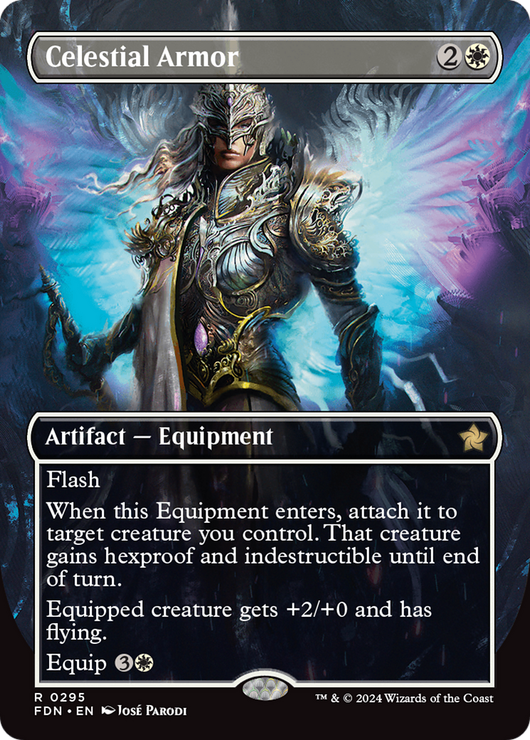 Celestial Armor (Borderless) (FDN-295) - Foundations Foil