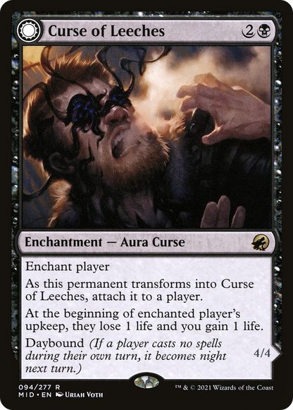 Curse of Leeches (MID-094) - Innistrad: Midnight Hunt: (Double Faced Transform) Foil