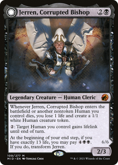 Jerren, Corrupted Bishop (MID-109) - Innistrad: Midnight Hunt: (Double Faced Transform) Foil
