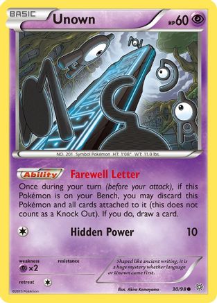 Unown 030/98  XY  Ancient Origins - Common