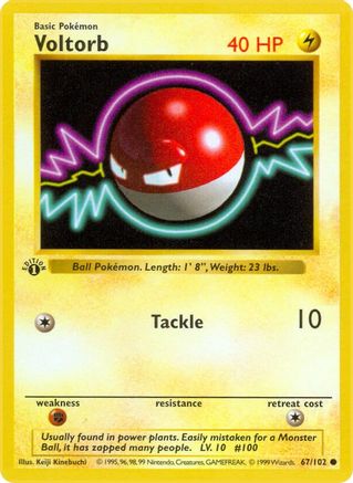 Voltorb 067/102  - Unlimited Base Set Shadowless - Common