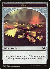Gold // Knight (Vigilance) Double-Sided Token (24 // 5) [Commander 2015]