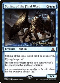 Sphinx of the Final Word (63) [Prerelease Cards]