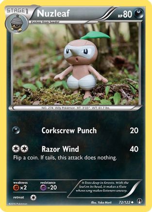 Nuzleaf 072/122  - Reverse Holofoil XY  BREAKpoint - Uncommon