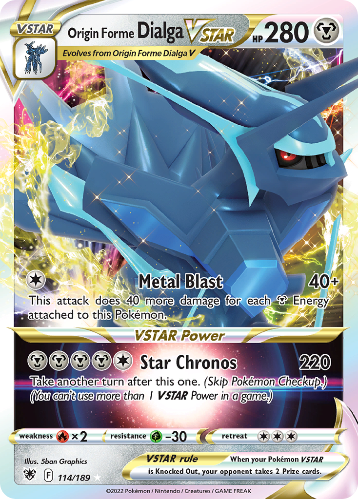 Origin Forme Dialga VSTAR 114/189  - Holofoil SWSH10 Astral Radiance - Ultra Rare