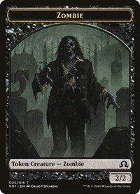 Zombie Token (5) [Shadows over Innistrad]