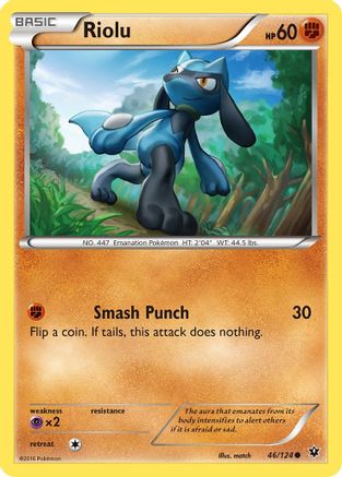 Riolu (46) 046/124  - Reverse Holofoil XY  Fates Collide - Common