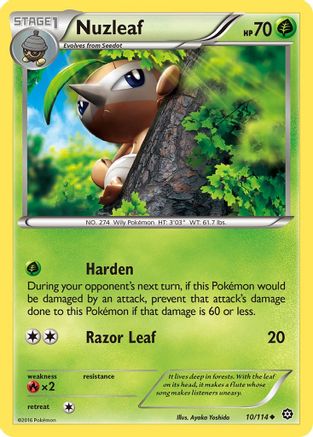 Nuzleaf 010/114  - Reverse Holofoil XY  Steam Siege - Uncommon
