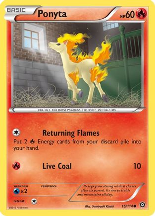 Ponyta 016/114  XY  Steam Siege - Common