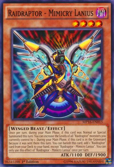 Raidraptor - Mimicry Lanius (MP16-EN015) [2016 Mega-Tins Mega Pack]