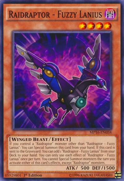 Raidraptor - Fuzzy Lanius (MP16-EN058) [2016 Mega-Tins Mega Pack]