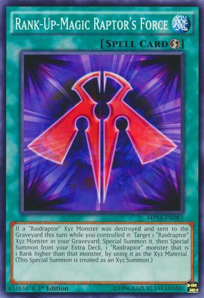 Rank-Up-Magic Raptor's Force (MP16-EN083) [2016 Mega-Tins Mega Pack]