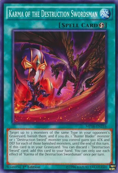 Karma of the Destruction Swordsman (MP16-EN216) [2016 Mega-Tins Mega Pack]