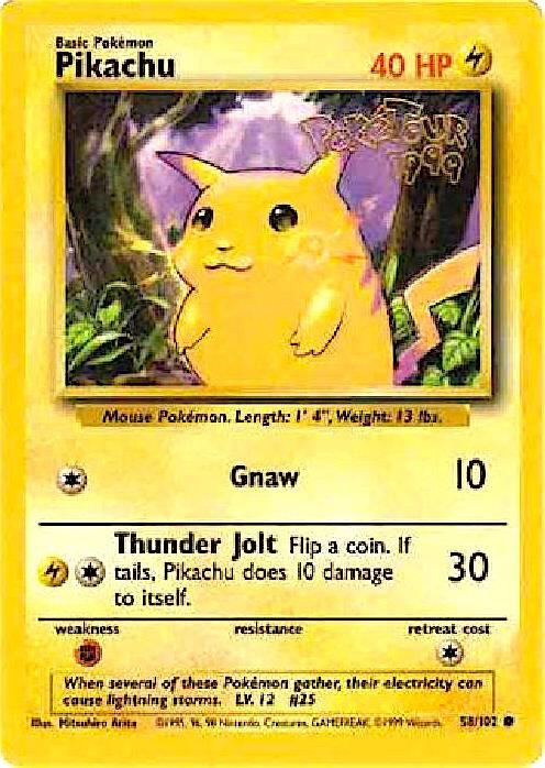 Pikachu - 58/102 (PokeTour 1999) (058/102) [Miscellaneous Cards & Products]
