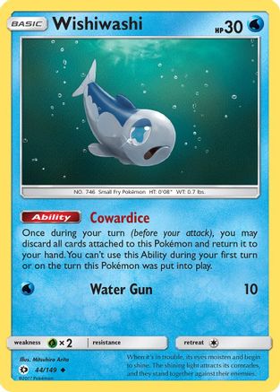 Wishiwashi 044/149  - Reverse Holofoil SM Base Set - Uncommon