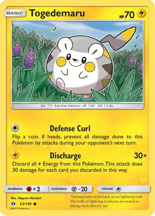 Togedemaru 053/149  - Reverse Holofoil SM Base Set - Common