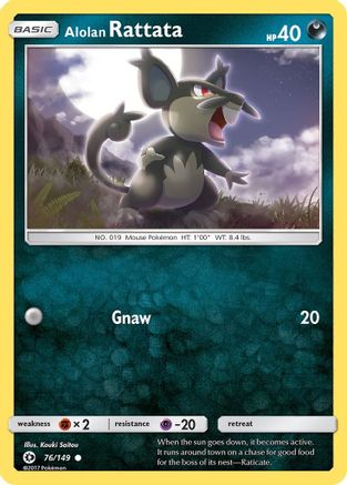 Alolan Rattata 076/149  SM Base Set - Common