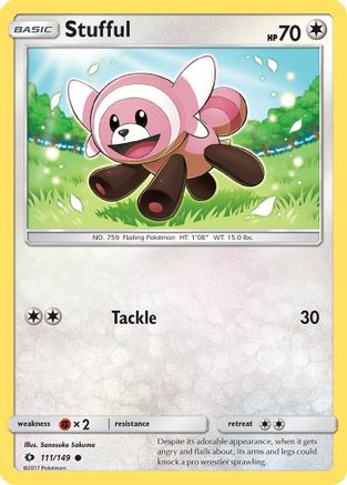 Stufful 111/149  - Reverse Holofoil SM Base Set - Common